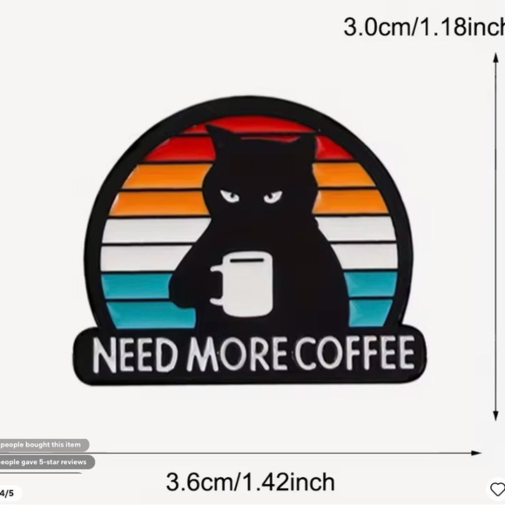 Black Cat Coffee pin new
